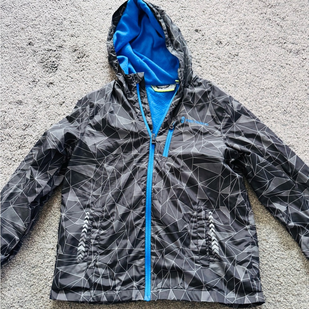 Kids Black and Blue Geometric Jacket